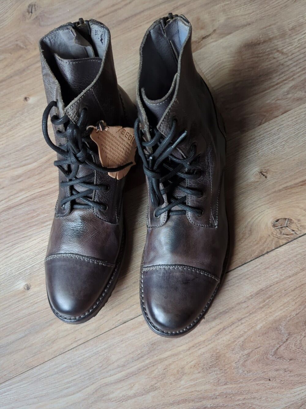 Bed Stu Protege Cap Toe Combat Chukka Boots Mens 8 Graphito Grey / Black